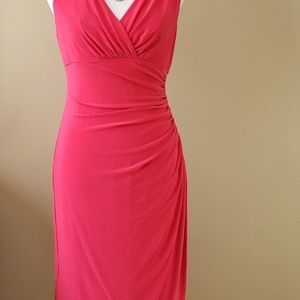 Red V Neck Dress